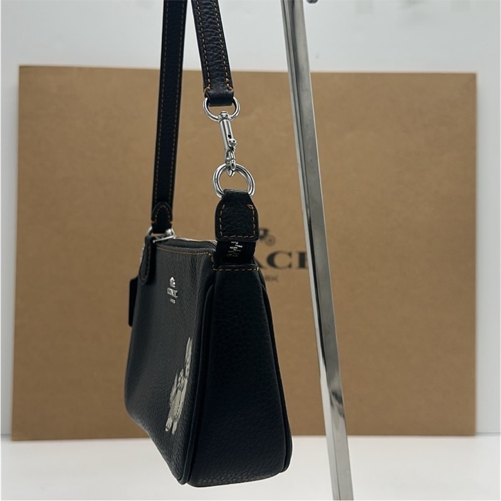 Coach Nolita 19 With Happy Dog Black Leather Bag with Silver Hardware - Picture 7 of 16